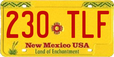 NM license plate 230TLF
