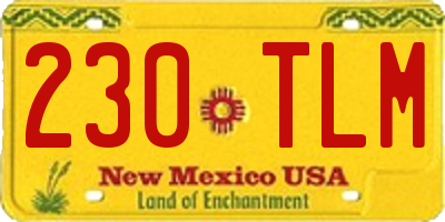 NM license plate 230TLM