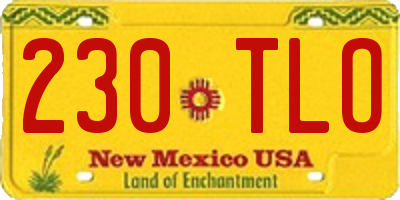 NM license plate 230TLO