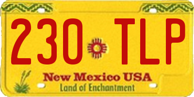 NM license plate 230TLP