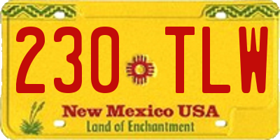 NM license plate 230TLW