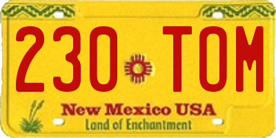 NM license plate 230TOM