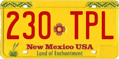 NM license plate 230TPL