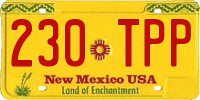 NM license plate 230TPP