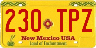 NM license plate 230TPZ