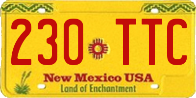 NM license plate 230TTC