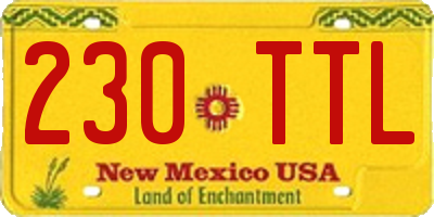 NM license plate 230TTL
