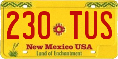 NM license plate 230TUS