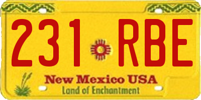 NM license plate 231RBE