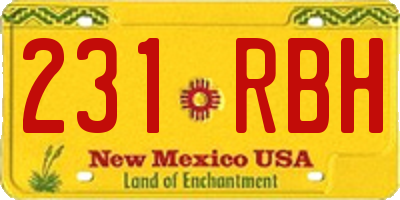 NM license plate 231RBH