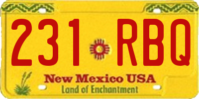 NM license plate 231RBQ