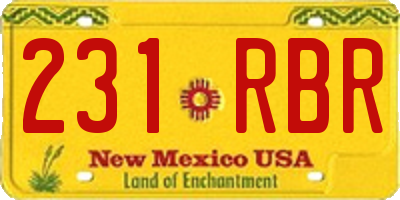 NM license plate 231RBR