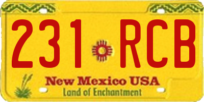 NM license plate 231RCB