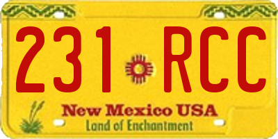 NM license plate 231RCC