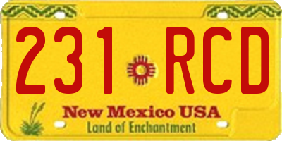 NM license plate 231RCD