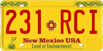 NM license plate 231RCI