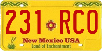 NM license plate 231RCO