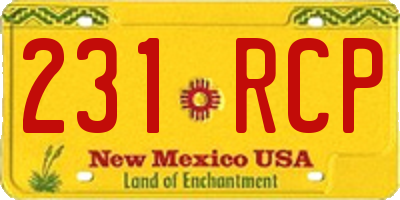 NM license plate 231RCP