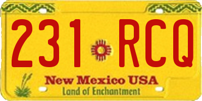 NM license plate 231RCQ