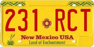 NM license plate 231RCT