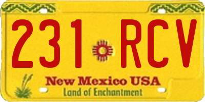 NM license plate 231RCV