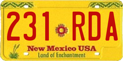 NM license plate 231RDA