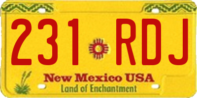 NM license plate 231RDJ