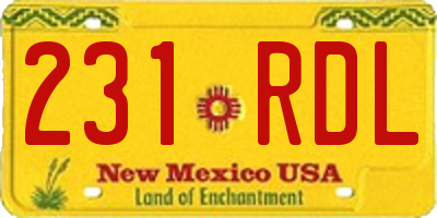 NM license plate 231RDL