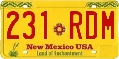 NM license plate 231RDM