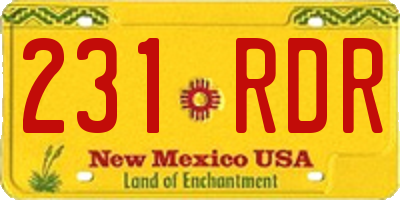 NM license plate 231RDR