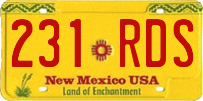 NM license plate 231RDS