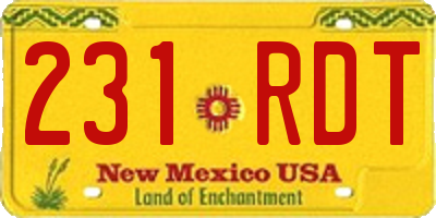 NM license plate 231RDT