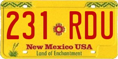 NM license plate 231RDU