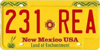 NM license plate 231REA