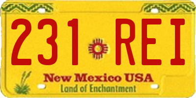 NM license plate 231REI
