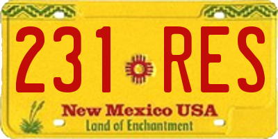 NM license plate 231RES