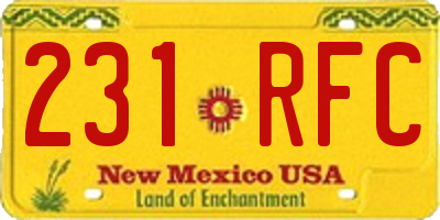 NM license plate 231RFC