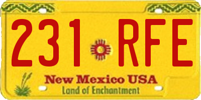 NM license plate 231RFE