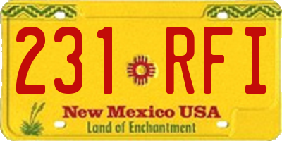 NM license plate 231RFI