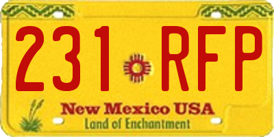 NM license plate 231RFP