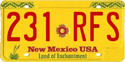 NM license plate 231RFS