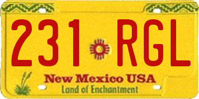 NM license plate 231RGL