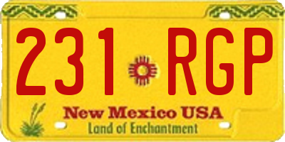 NM license plate 231RGP