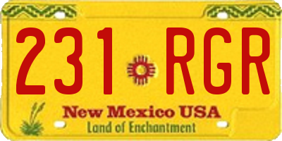 NM license plate 231RGR