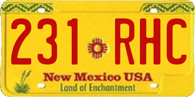 NM license plate 231RHC