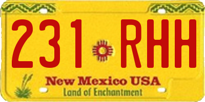 NM license plate 231RHH
