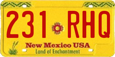 NM license plate 231RHQ