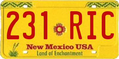 NM license plate 231RIC