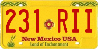 NM license plate 231RII
