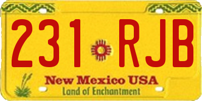 NM license plate 231RJB